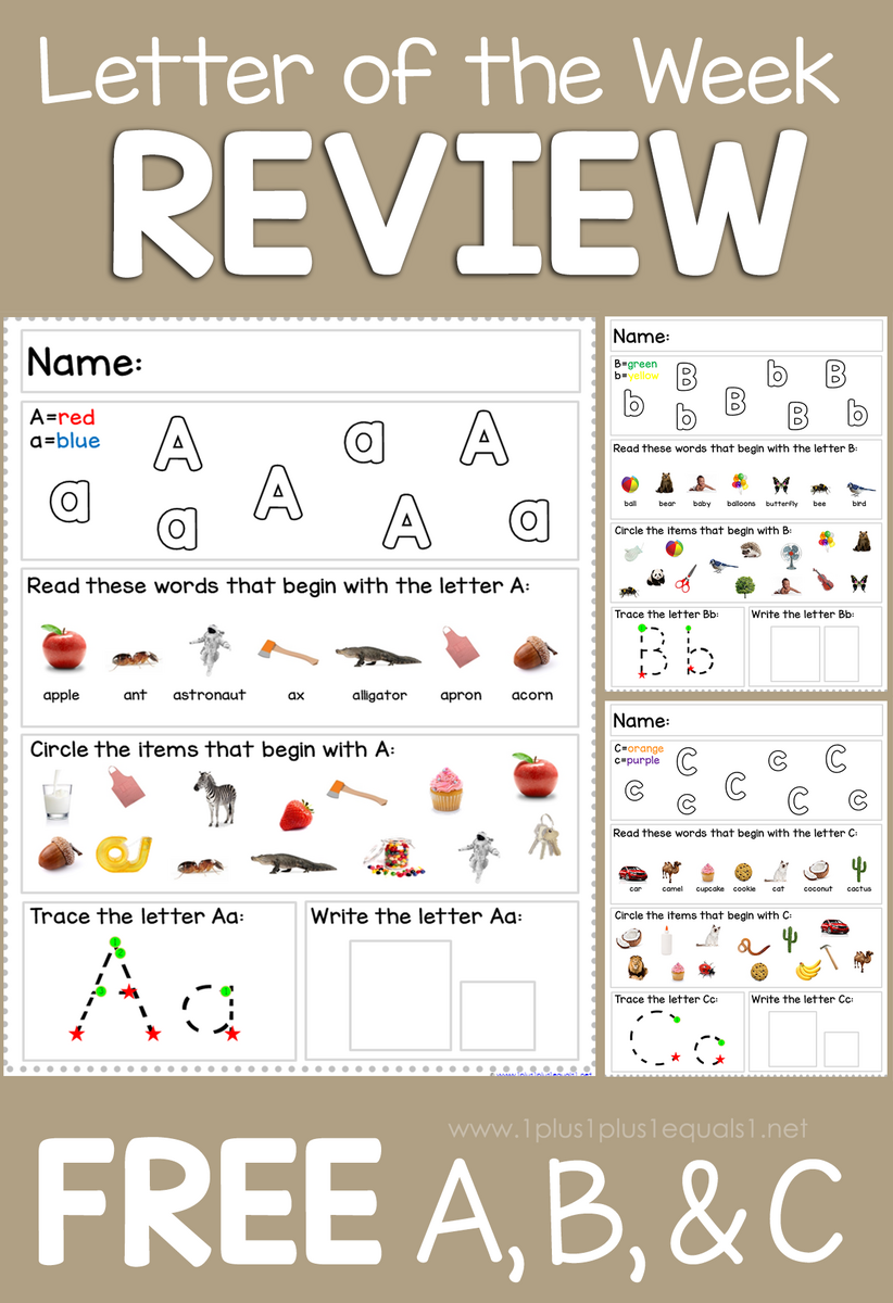 Letter Of The Week Review Worksheets 1 1 1 1
