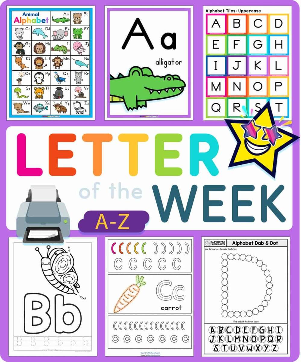 Letter Of The Week Worksheets Printable Alphabet Busy Book Alphabet Books For Kids Ages 3 5