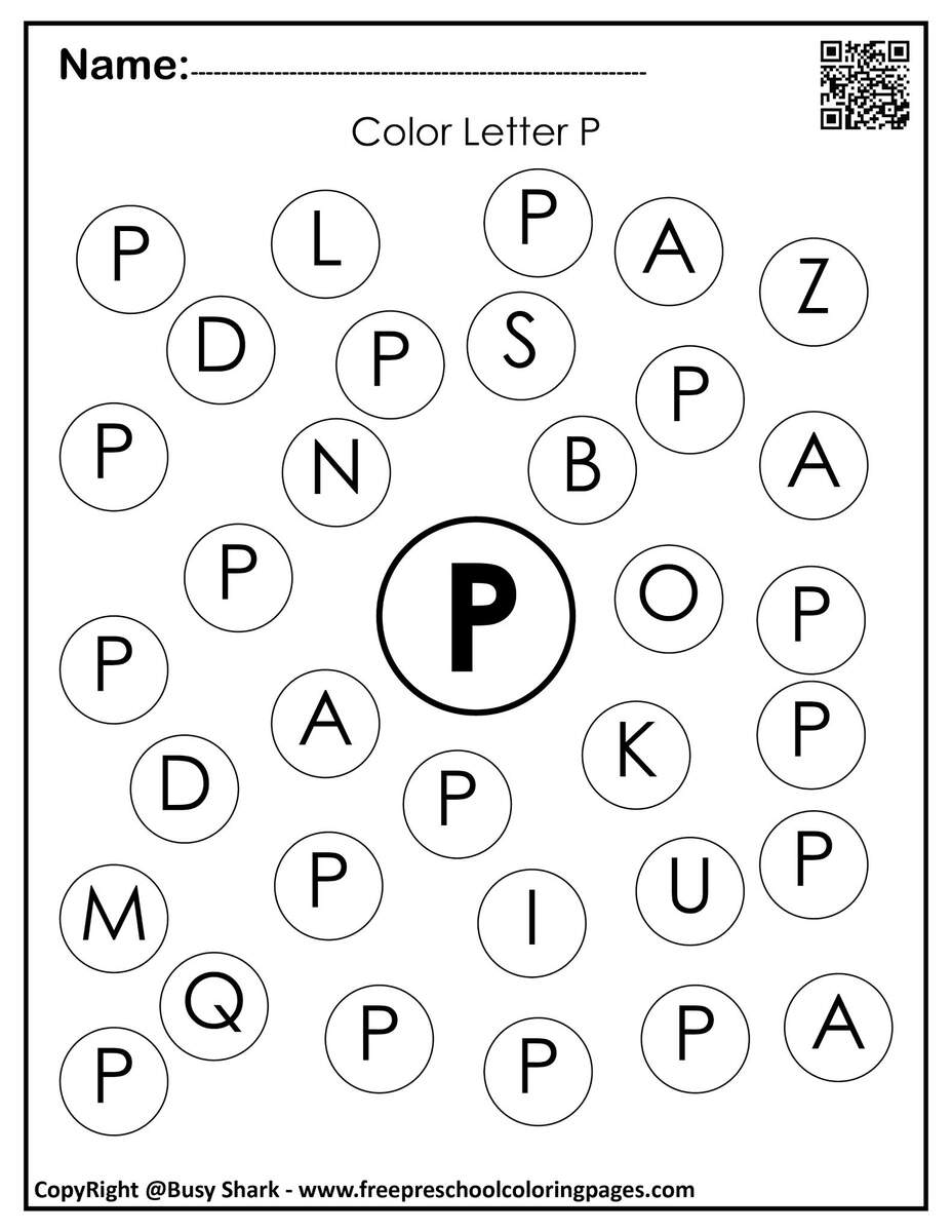 Letter P 10 Free Dot Markers Coloring Pages Letter P 10 Free Dot Markers Coloring Pages