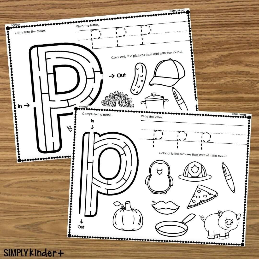 Letter P Alphabet Mazes Simply Kinder Printable Membership Letter P Alphabet Mazes Simply Kinder Printable Membership