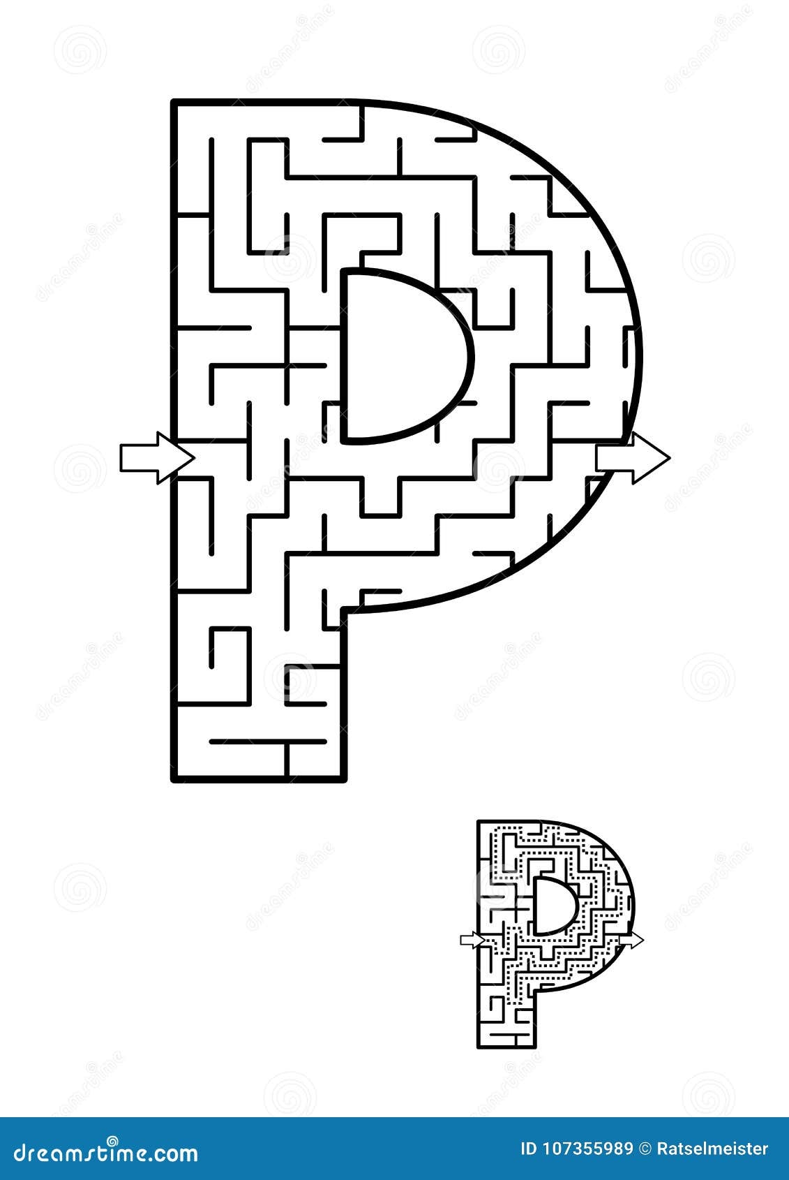 Letter P Maze Game For Kids Stock Vector Illustration Of Printable Alphabet 107355989 Letter P Alphabet Mazes Simply Kinder Printable Membership