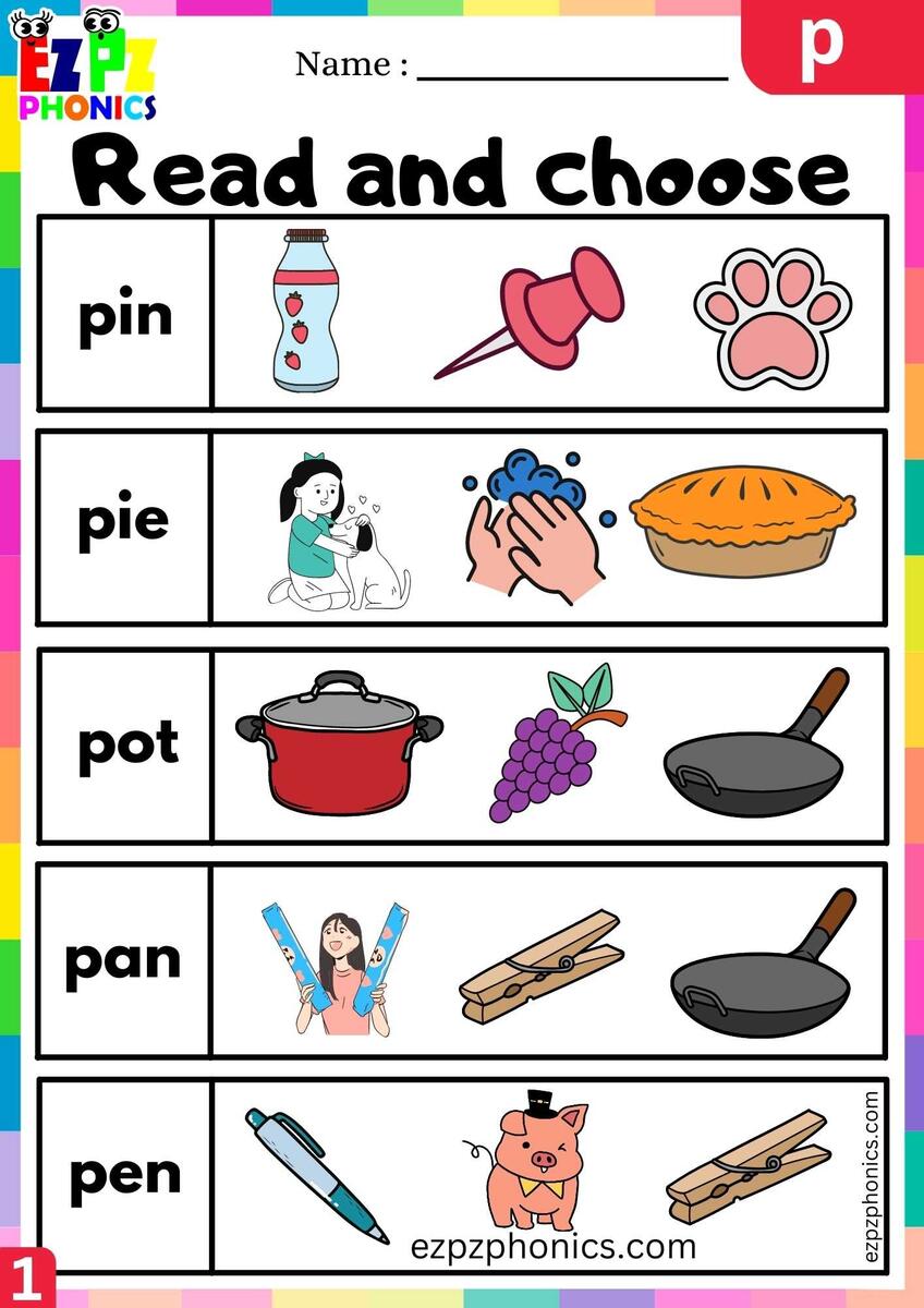 Letter P Read And Choose Beginning Sounds Worksheet Ezpzphonics Letter P Read And Choose Beginning Sounds Worksheet Ezpzphonics
