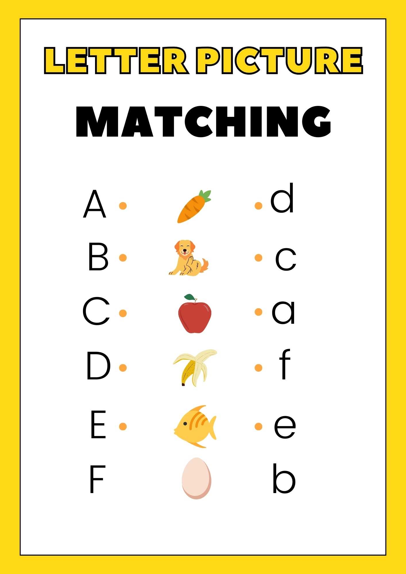 Letter Picture Matching Worksheets For Preschool Mobotoy