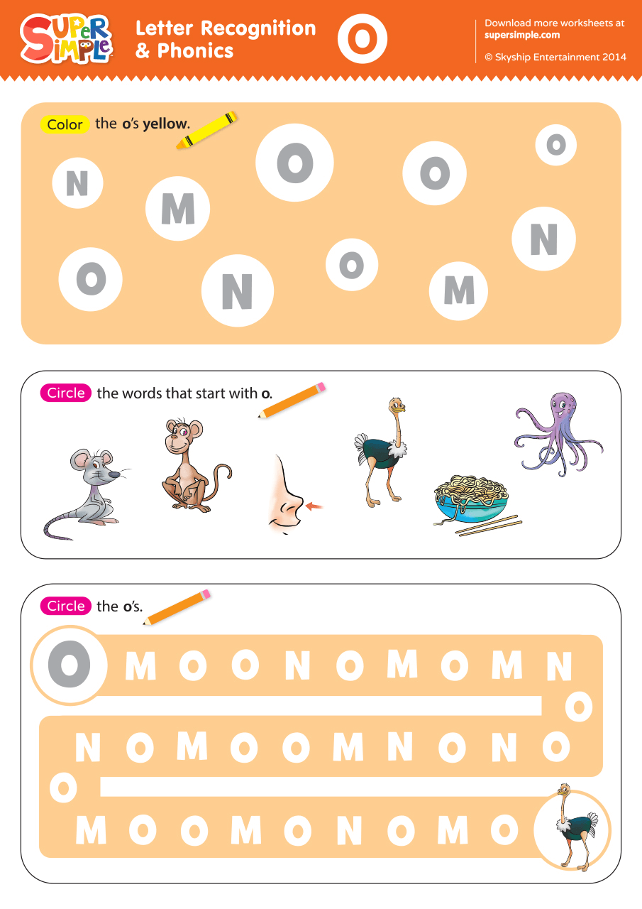 Letter Recognition Phonics Worksheet O Uppercase Super Simple Letter Recognition Phonics Worksheet O Uppercase Super Simple