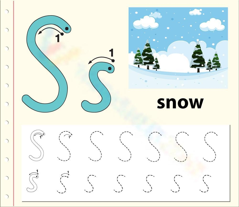 Letter S Linking With S Is For Snow Worksheet Letter S Linking With S Is For Snow Worksheet