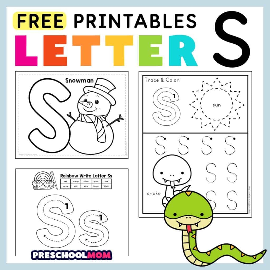 Letter S Preschool Printables Preschool Mom Preschool Learning Letter S Practice Free Printable Worksheet Sweet Benanna Sam