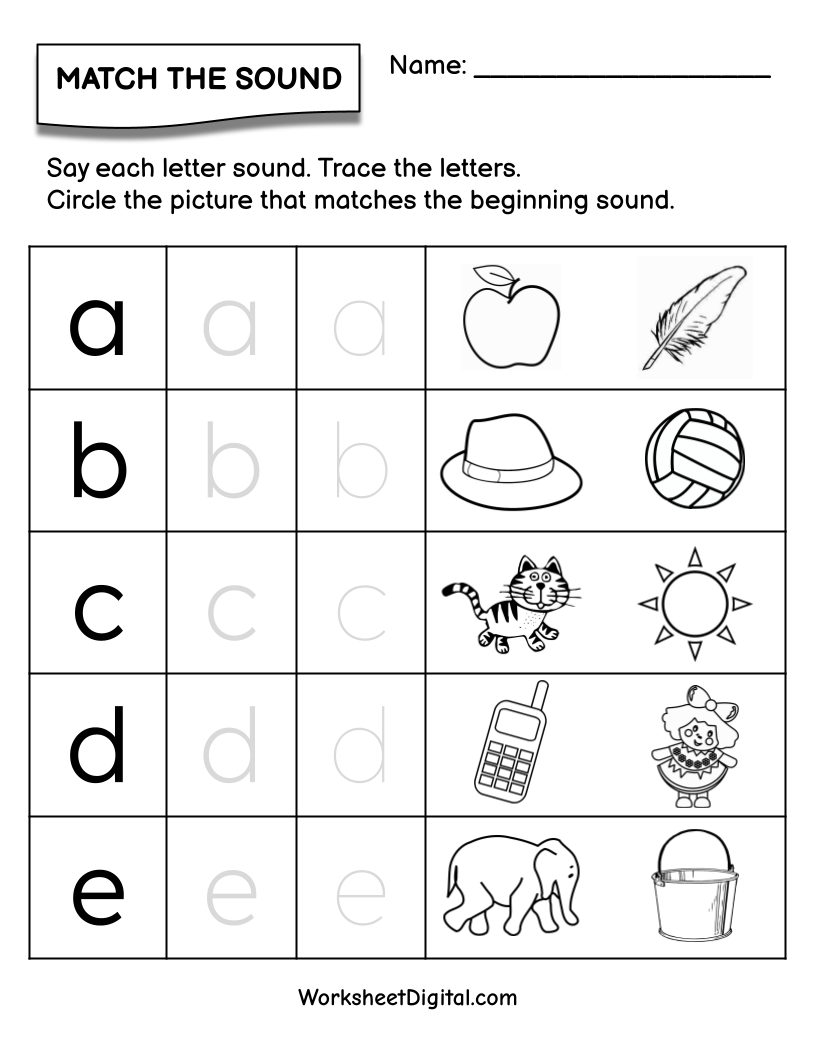 Beginning Sounds Letter Recognition Kindergarten Worksheet Abcs Preschool Worksheet Learning Abcs CVC Words Sight Words Prek Etsy
