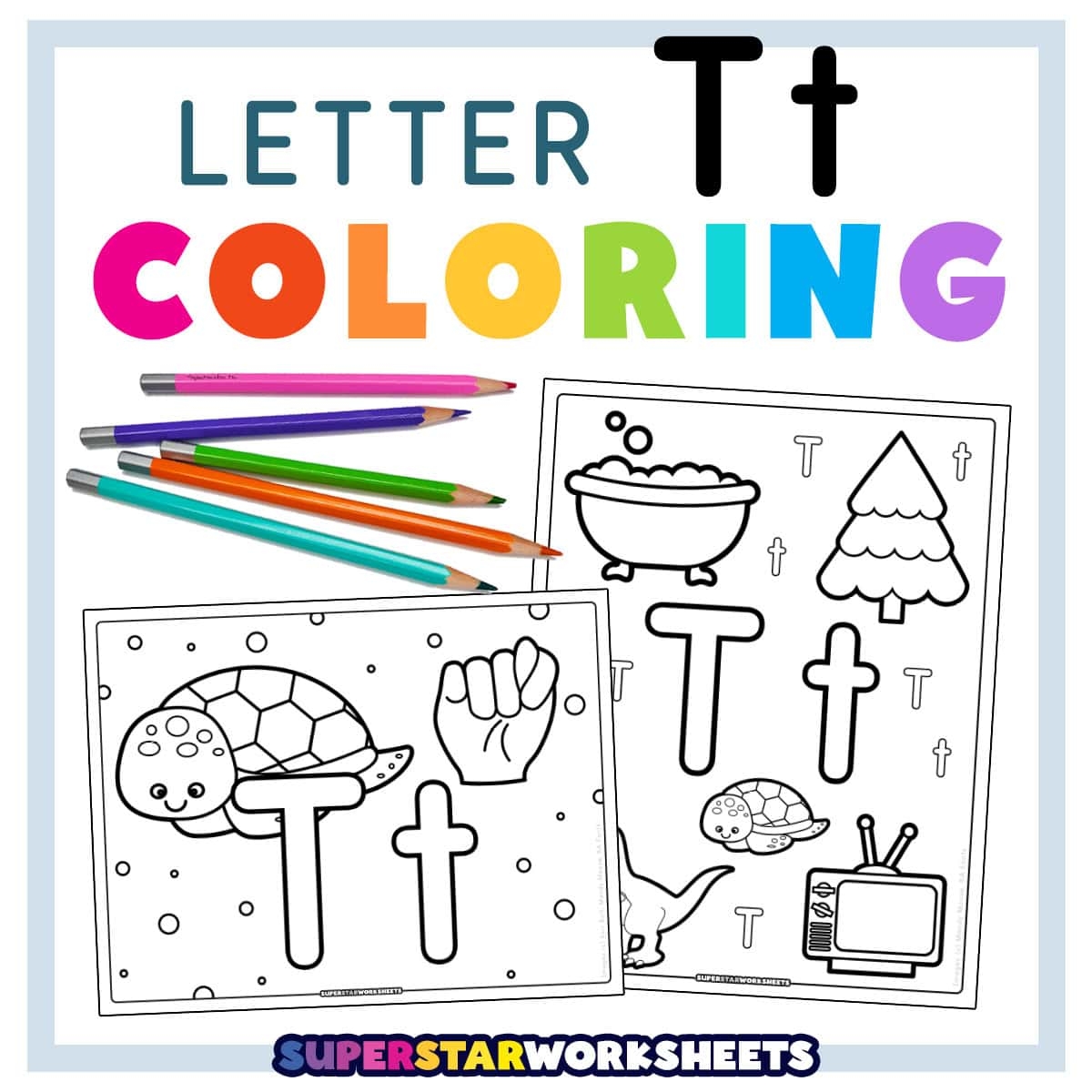 Letter T Coloring Pages Superstar Worksheets