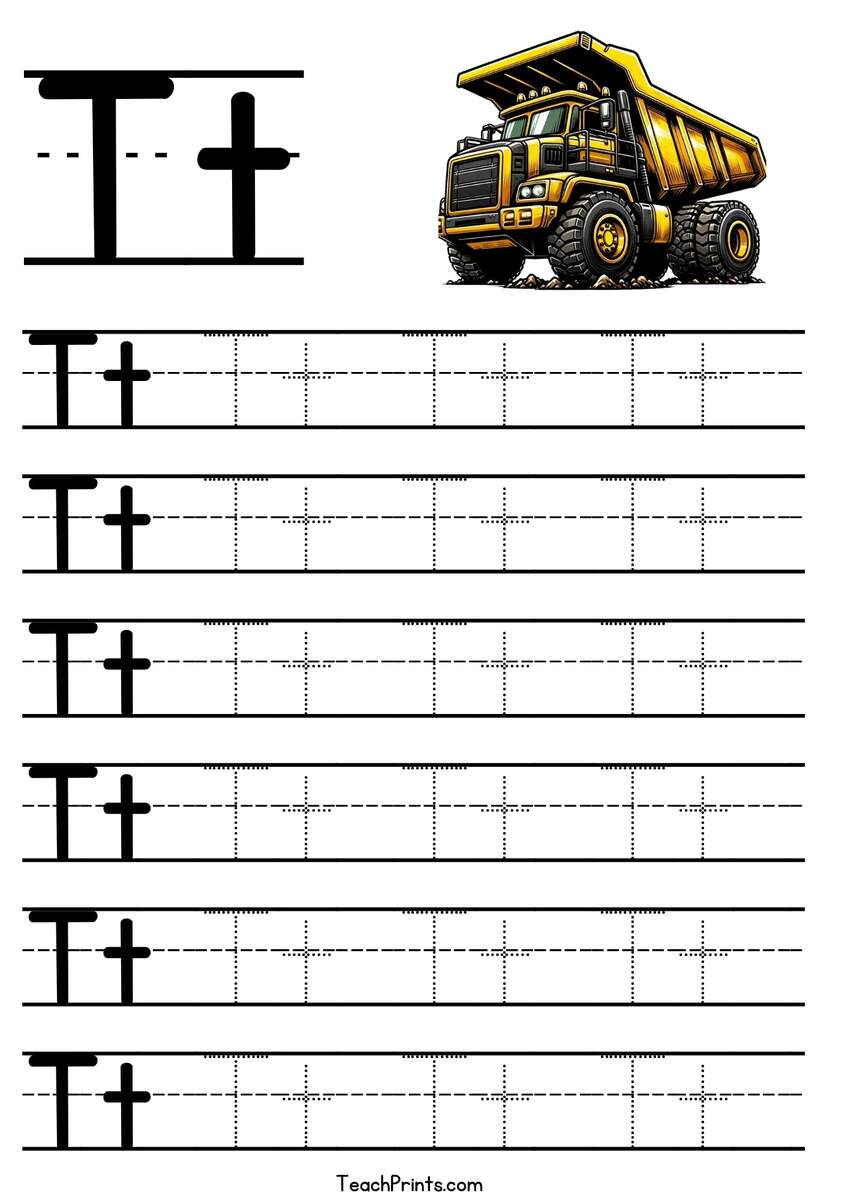 Letter T Tracing Worksheet Free Printables Teach Prints Letter T Tracing Worksheet Free Printables Teach Prints