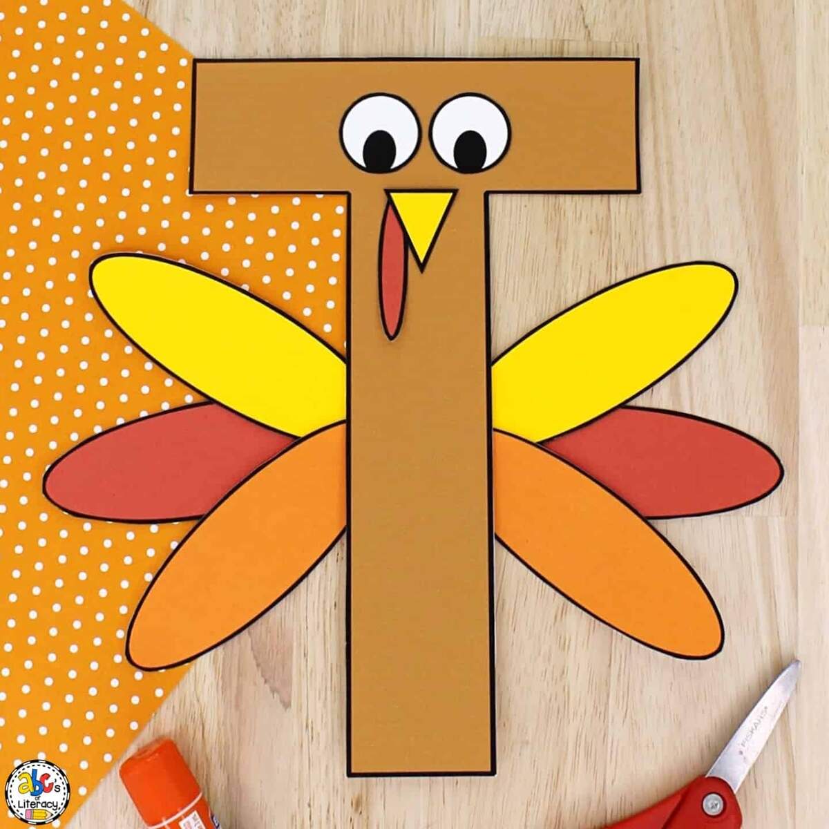 Letter T Turkey Craft Thanksgiving Letter Recognition Activity