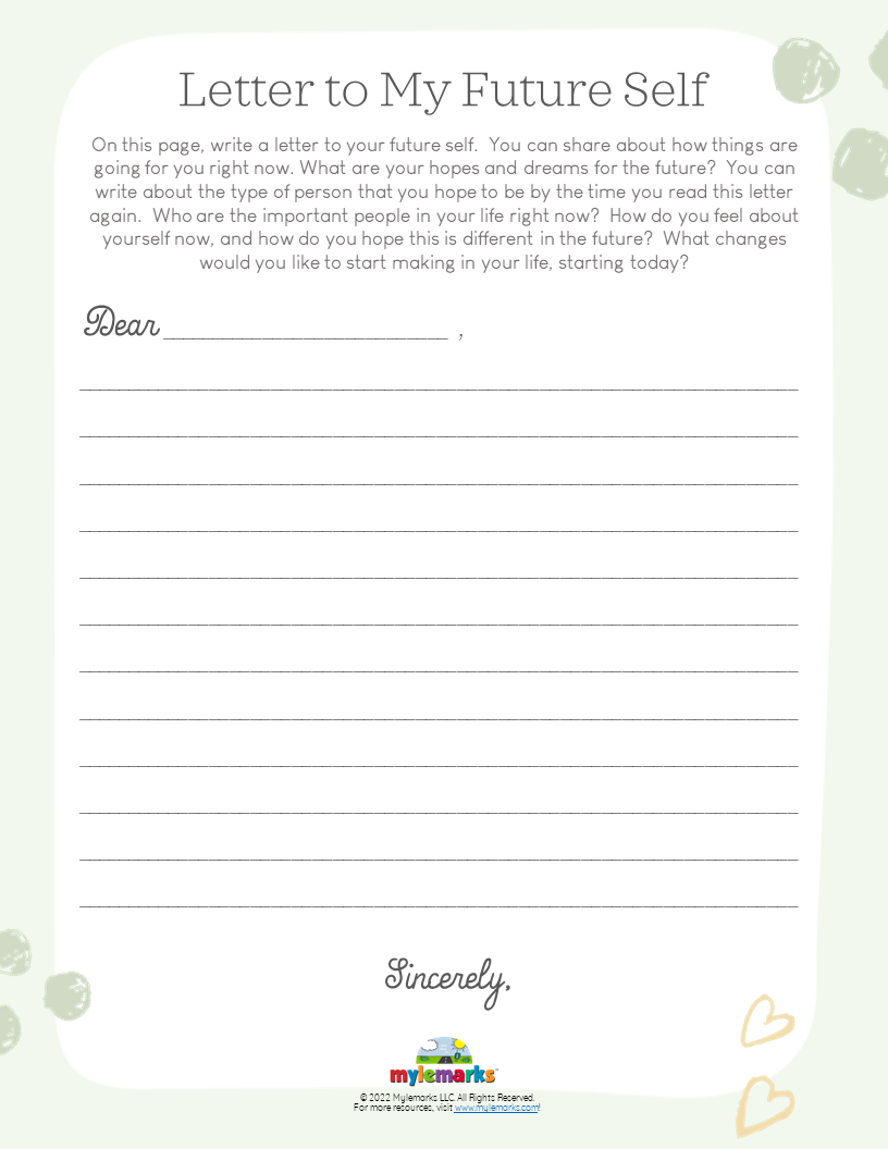 Letter To My Future Self From The Self Esteem Journal For Teens Letter To My Future Self From The Self Esteem Journal For Teens