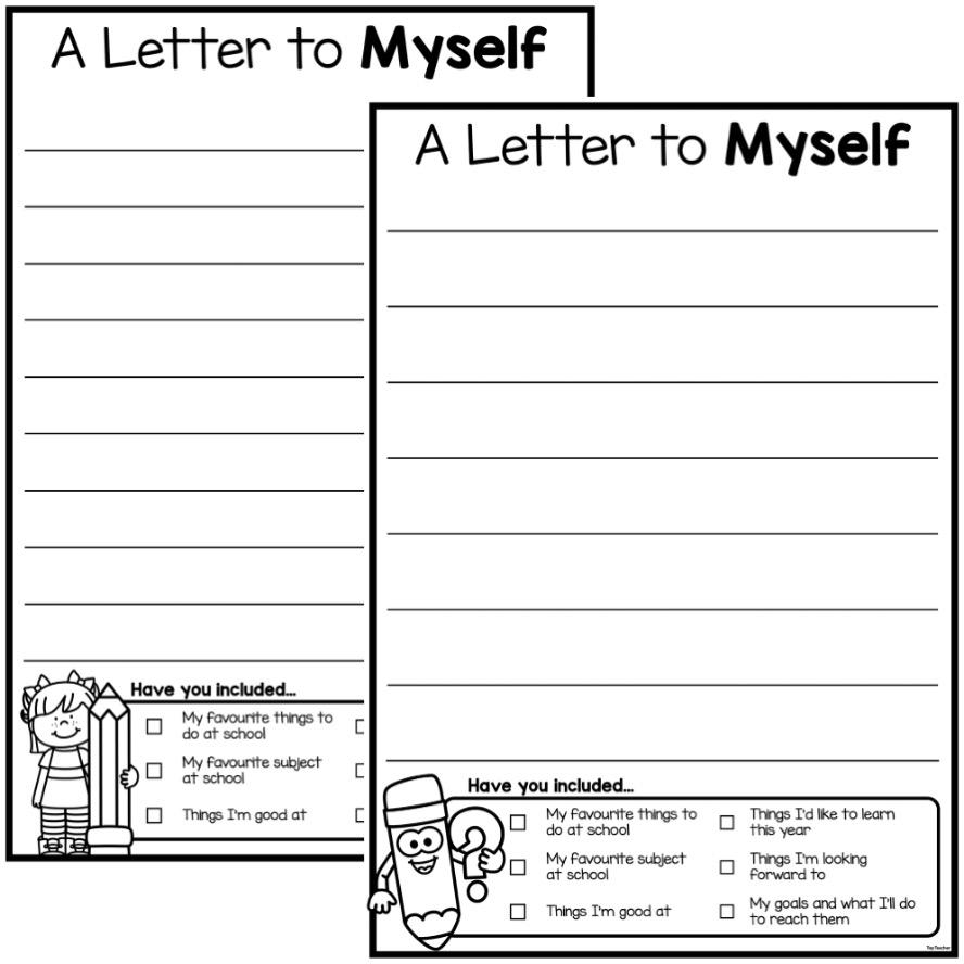 Letter To Myself Template Back To School Top Teacher