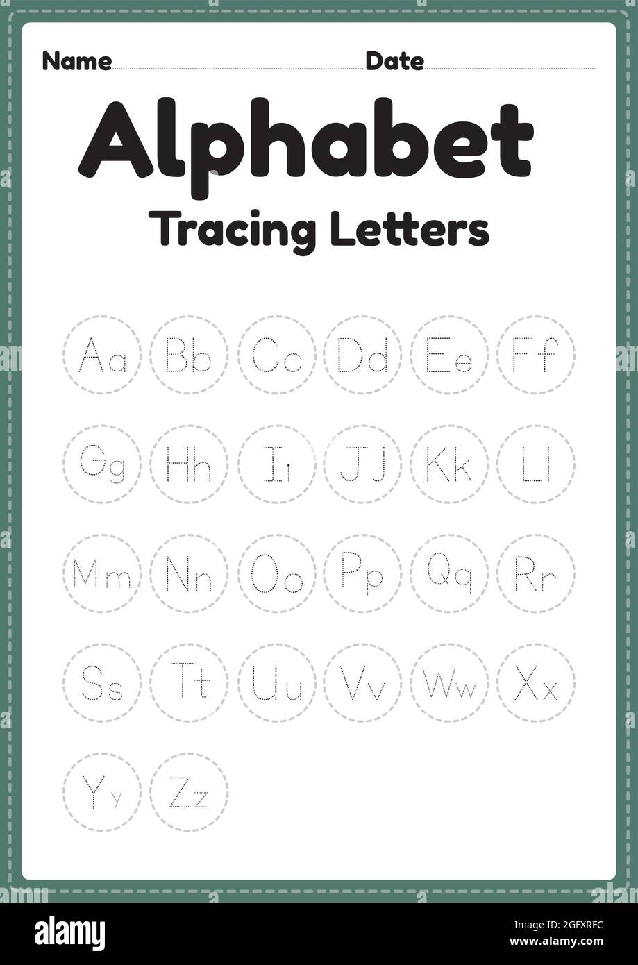 Letter Tracing Alphabet Worksheet For Kindergarten And Preschool Kids For Handwriting Practice And Educational Activities In A Printable Page Stock Vector Image Art Alamy Letter Tracing Alphabet Worksheet For Kindergarten And Preschool Kids For Handwriting Practice And Educational Activities In A Printable Page Stock Vector Image Art Alamy