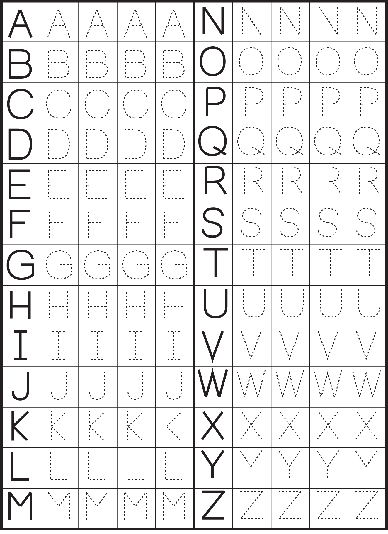 Letter Tracing Printable Printable Party Favors