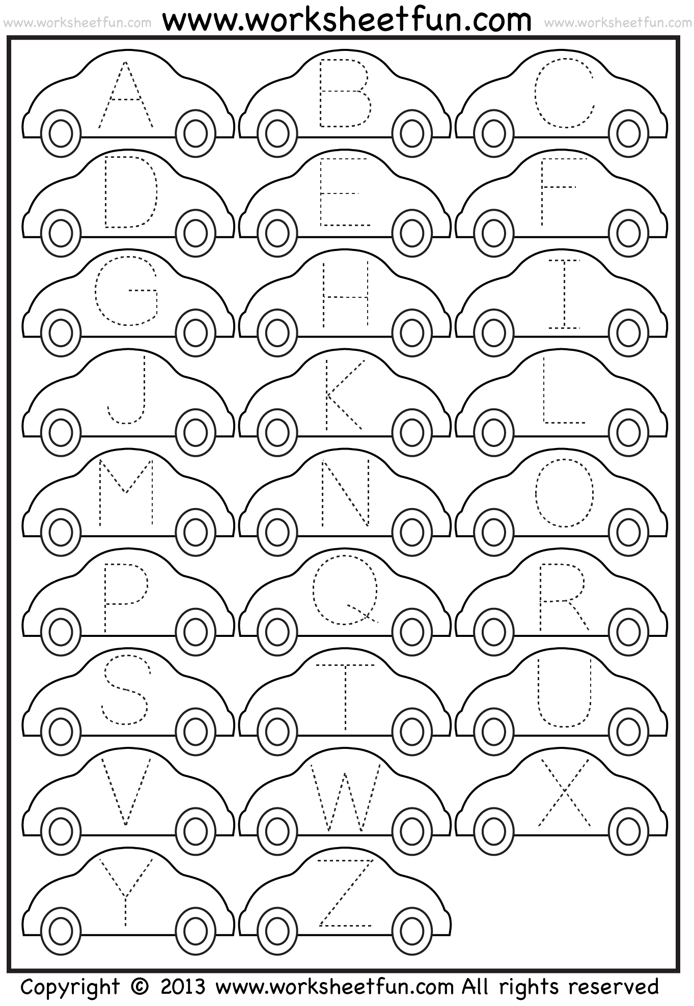 Letter Tracing Worksheet Car FREE Printable Worksheets Worksheetfun Letter Tracing Worksheet Train Theme FREE Printable Worksheets Worksheetfun