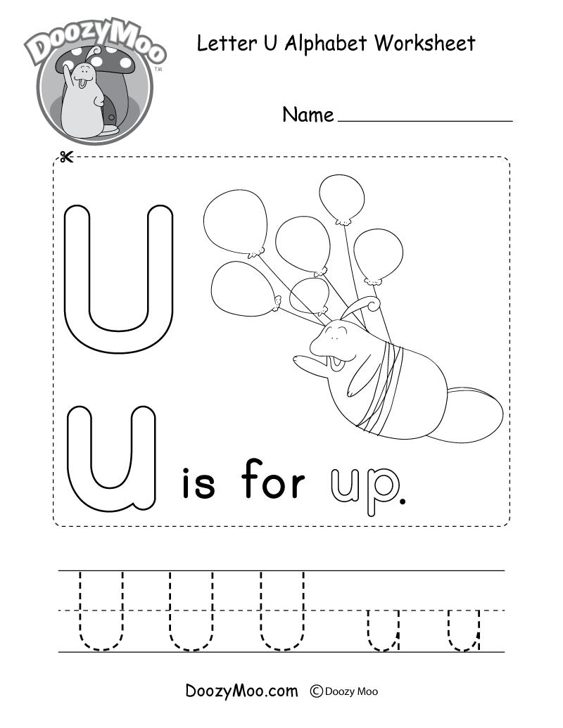 Letter U Alphabet Activity Worksheet Doozy Moo Letter U Alphabet Activity Worksheet Doozy Moo