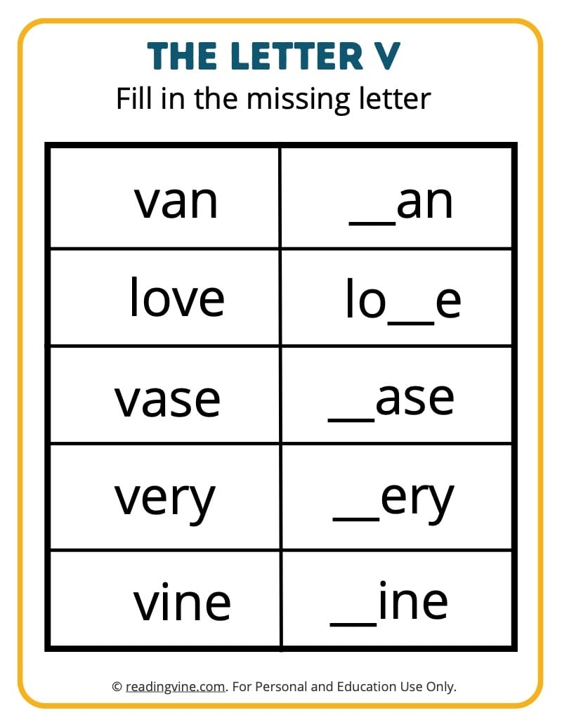 Letter V Worksheets For Preschool Free Printable Letter V Worksheets For Preschool Free Printable