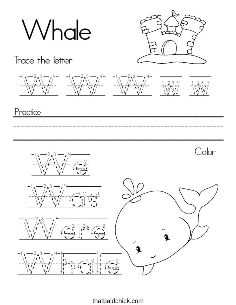 Letter W Alphabet Writing Practice