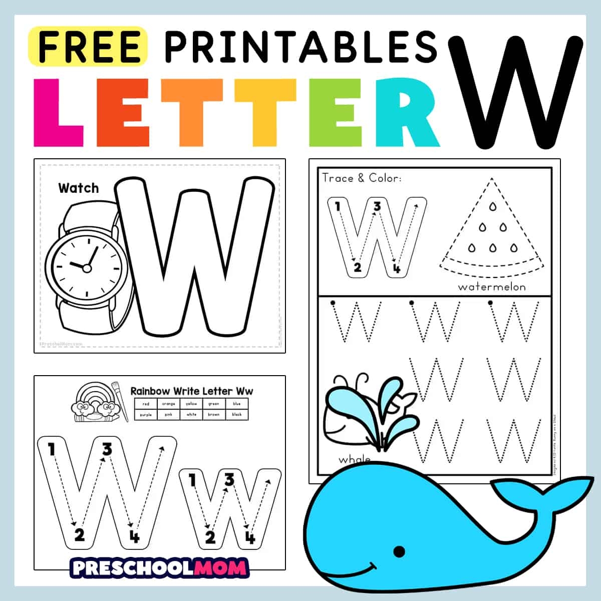 Letter W Preschool Printables Preschool Mom Letter W Activities For Preschool Letter W Worksheets Letter W Crafts Letter W Printables MegaWorkbook