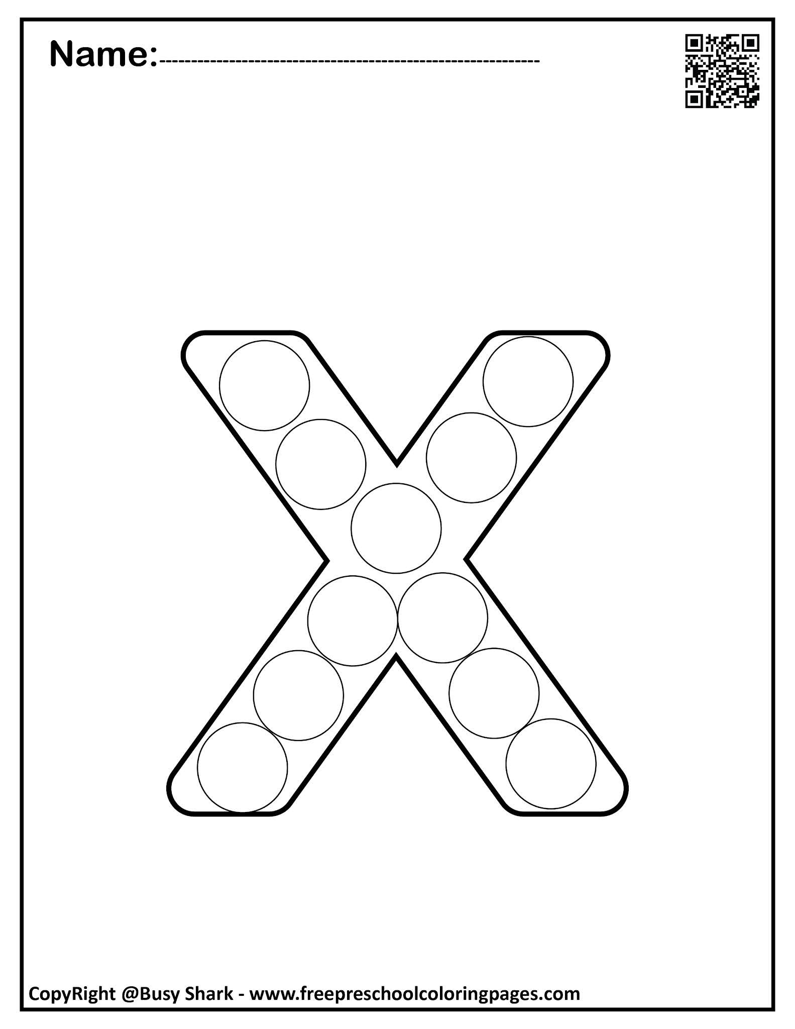 Letter X 10 Free Dot Markers Coloring Pages Letter X 10 Free Dot Markers Coloring Pages