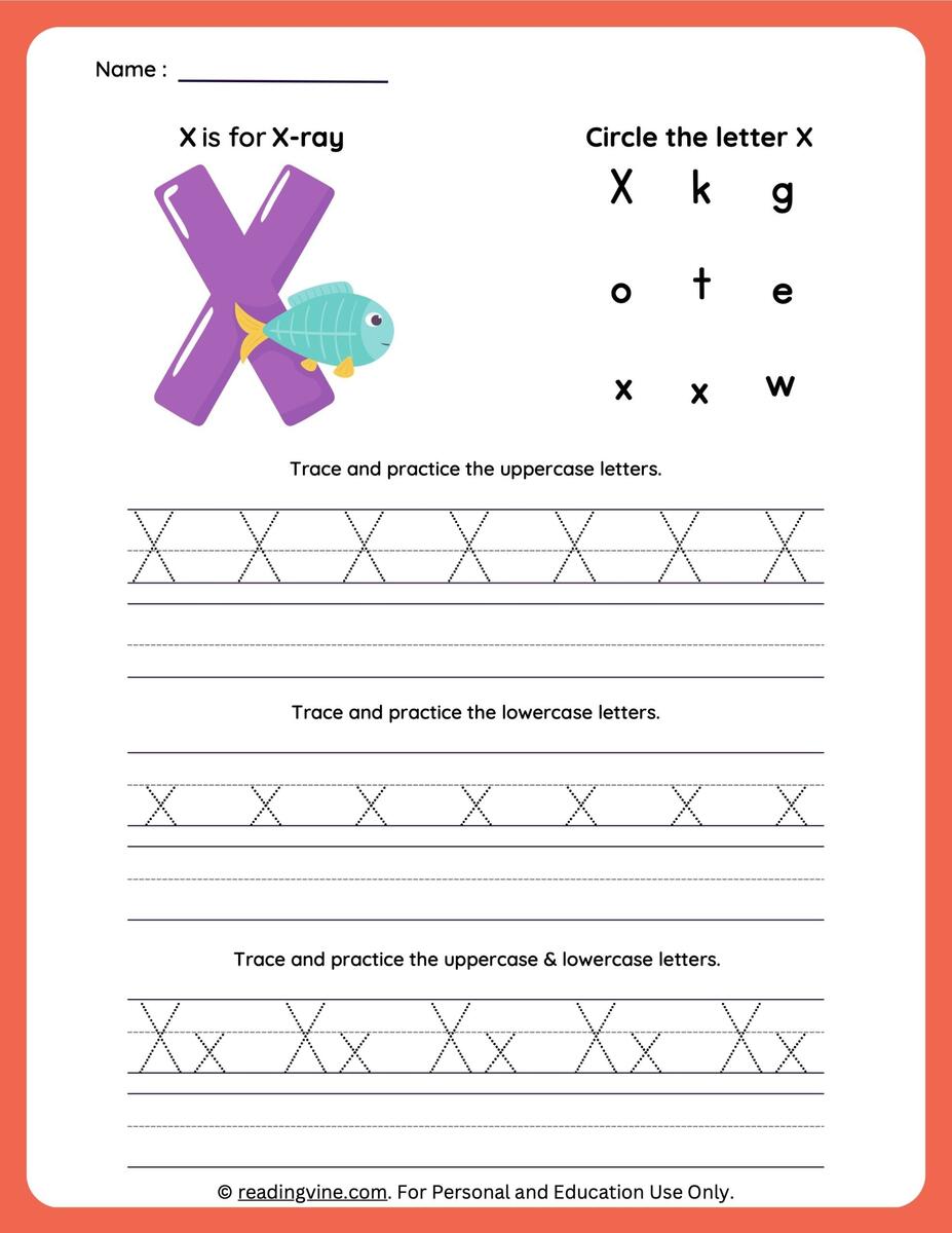 Letter X Tracing Worksheets For Preschool Letter X Tracing Worksheets For Preschool