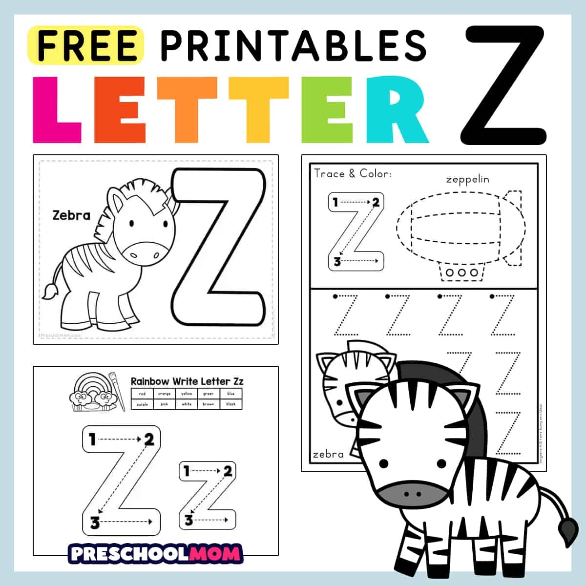 Letter Z Preschool Printables Preschool Mom Free Letter Z Alphabet Learning Worksheet For Preschool