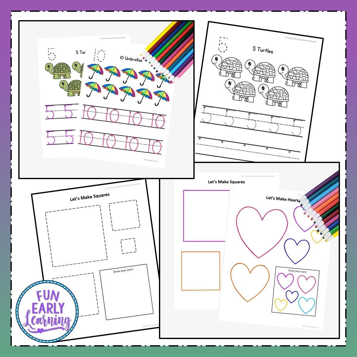 Letters Numbers Shapes Worksheets With Guided Lessons Bundle Fun Early Learning Letters Numbers Shapes Worksheets With Guided Lessons Bundle Fun Early Learning
