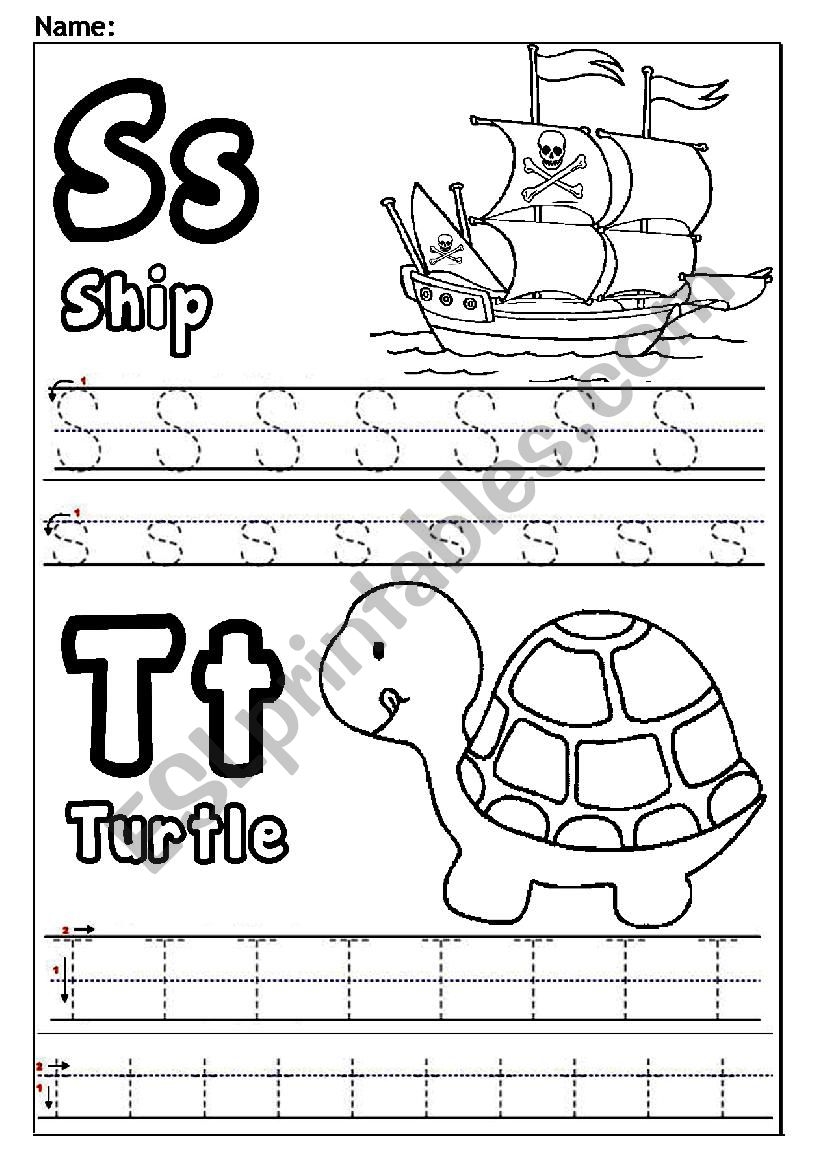 Letters S And T ESL Worksheet By Jessamay27