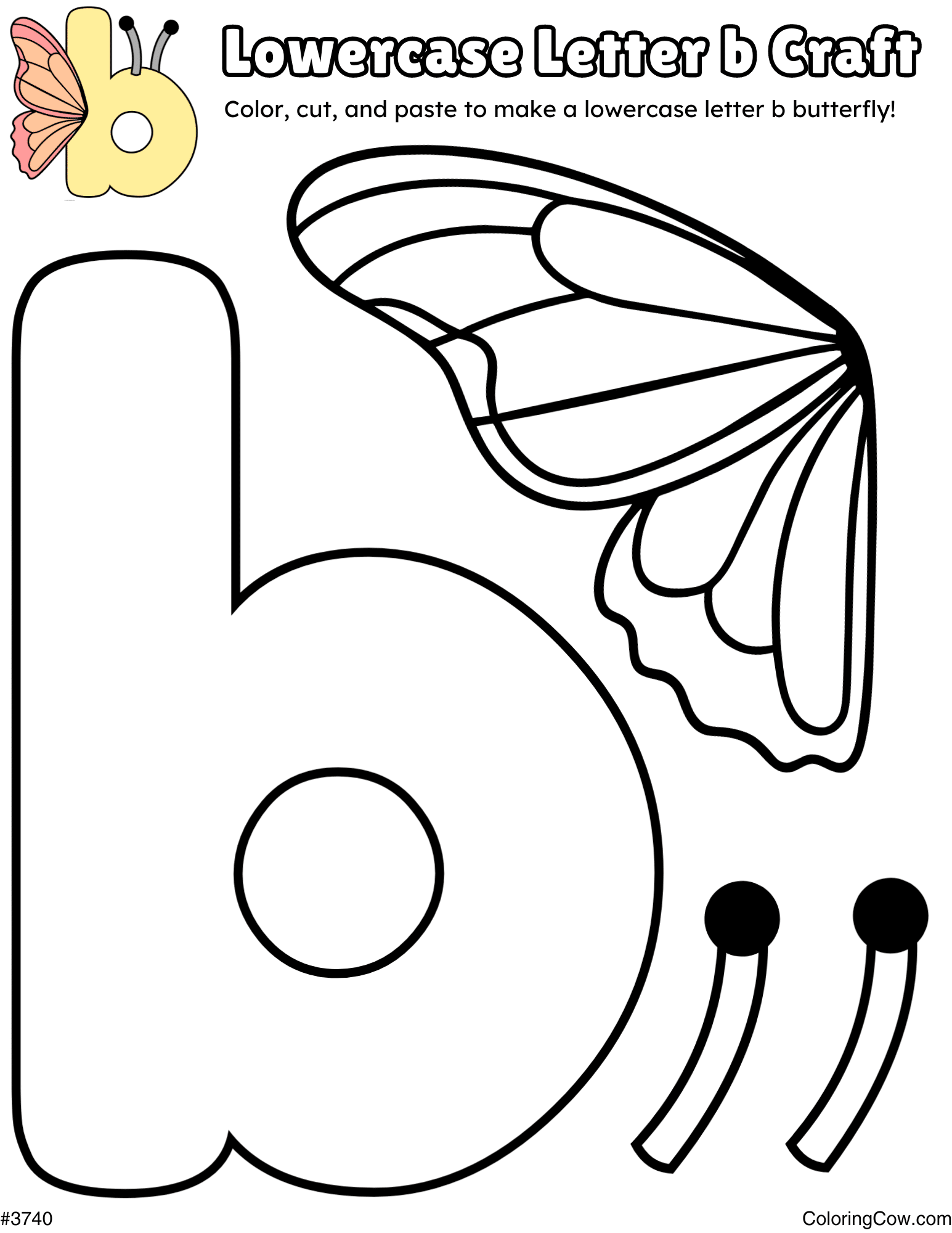 Lowercase Letter B Butterfly Craft Lowercase Letter B Butterfly Craft