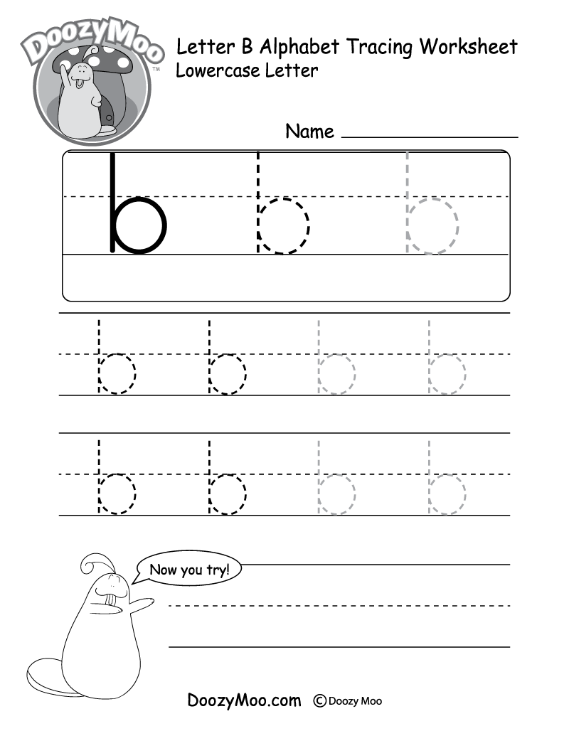 Lowercase Letter B Tracing Worksheet Doozy Moo Lowercase Letter B Tracing Worksheet Doozy Moo
