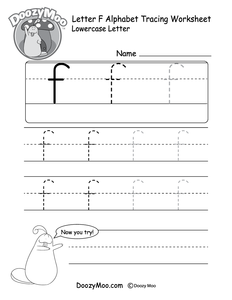 Lowercase Letter F Tracing Worksheet Doozy Moo Letter F Tracing Worksheets Free Nature Inspired Learning