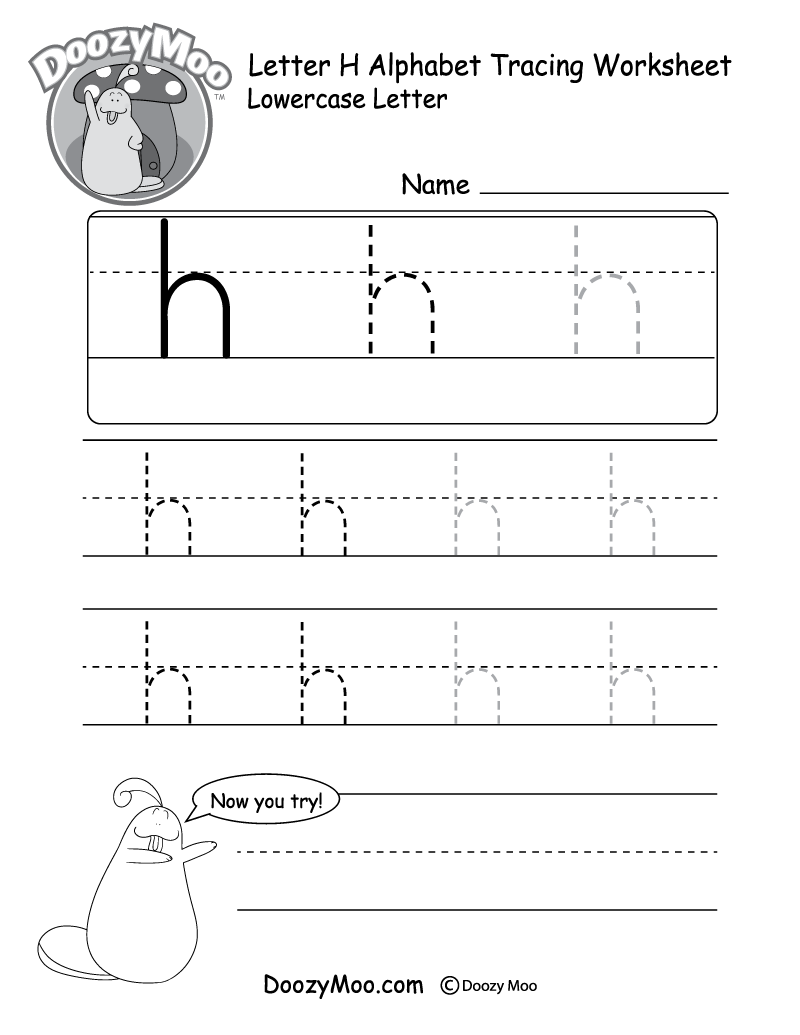 Lowercase Letter H Tracing Worksheet Doozy Moo Alphabet Tracing Practice Letter H Handwriting Worksheet Uppercase Lowercase Made By Teachers