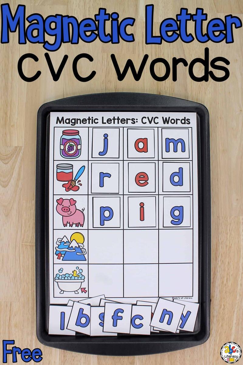 Magnetic Letter CVC Words Activity For Beginning Readers Magnetic Letter CVC Words Activity For Beginning Readers