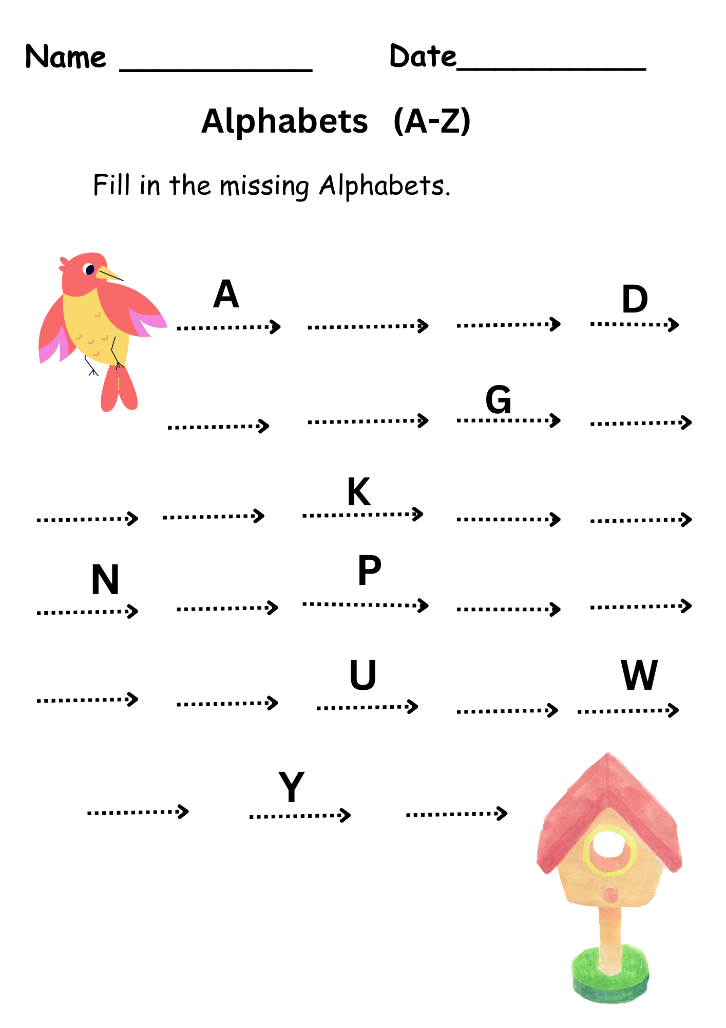 Missing Alphabets A To Z Worksheet Kindergarten Free Missing Letter Worksheets Activity Pages Alphabet Letters Printables Instant Download Home Schooling Handwriting Practice Etsy
