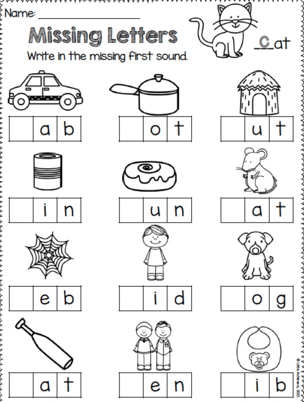 15 Printable Beginning Sounds Worksheets Preschool 1st Grade Phonics And Literacy Etsy