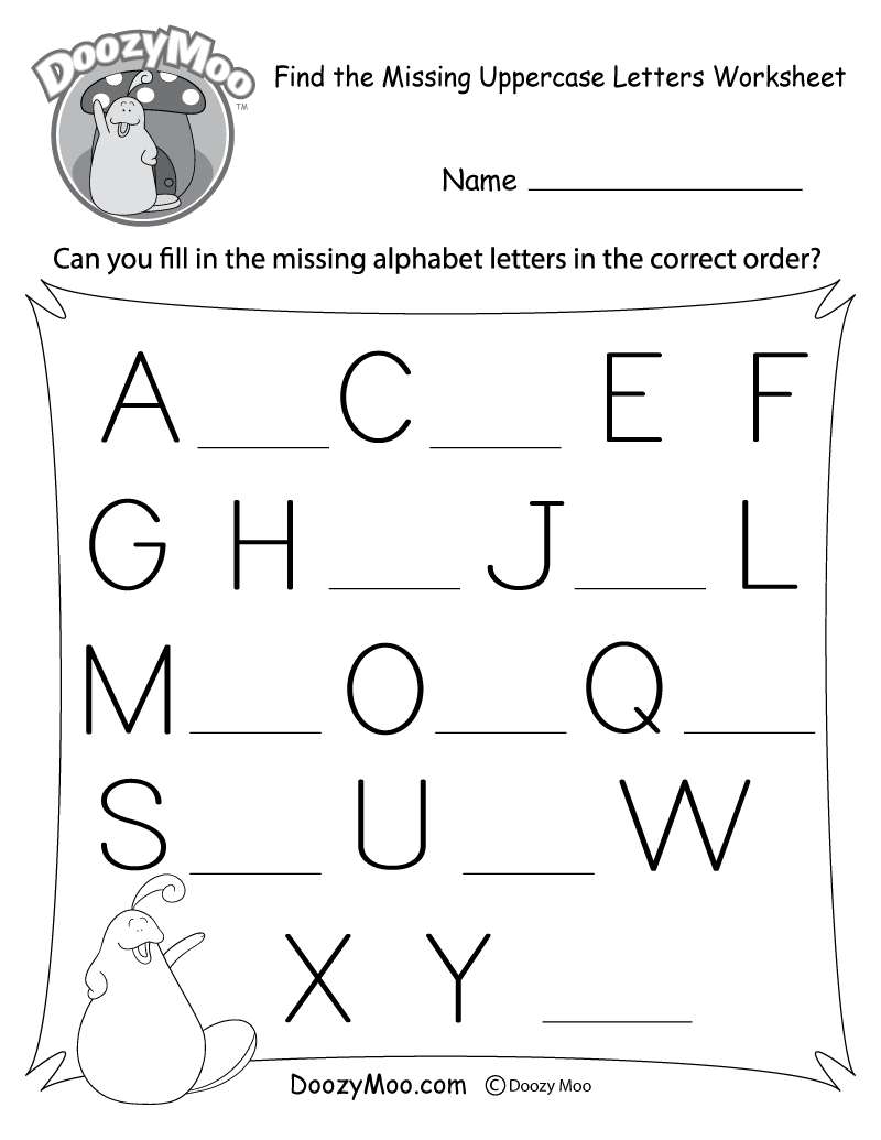 Missing Letter Worksheets Free Printables Doozy Moo ABCD Worksheet Fun And Educational Activities For Kids