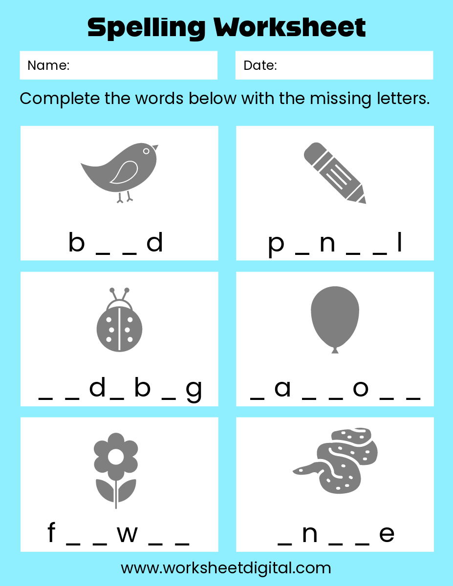 Missing Letters ESL English Missing Letters ESL English