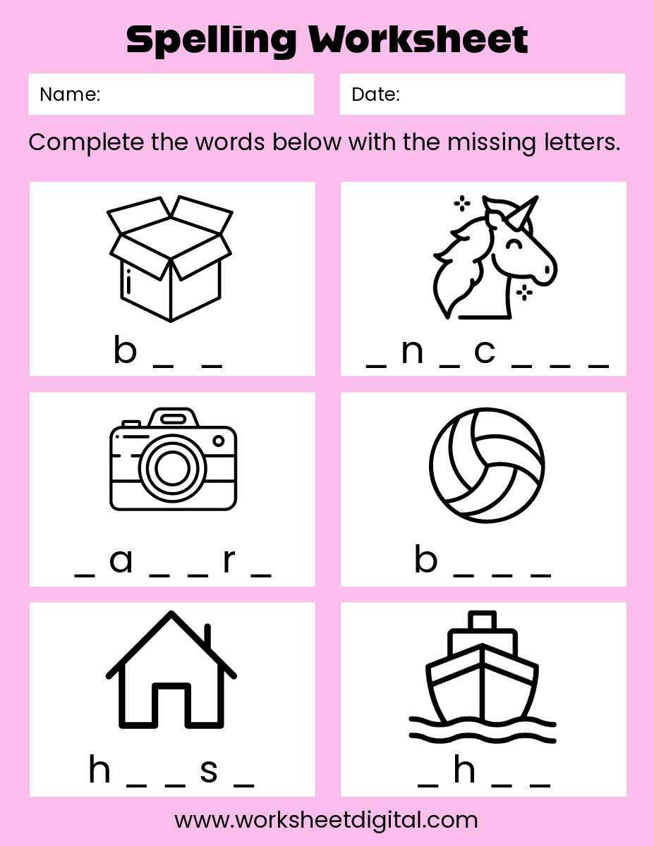 Missing Letters ESL English