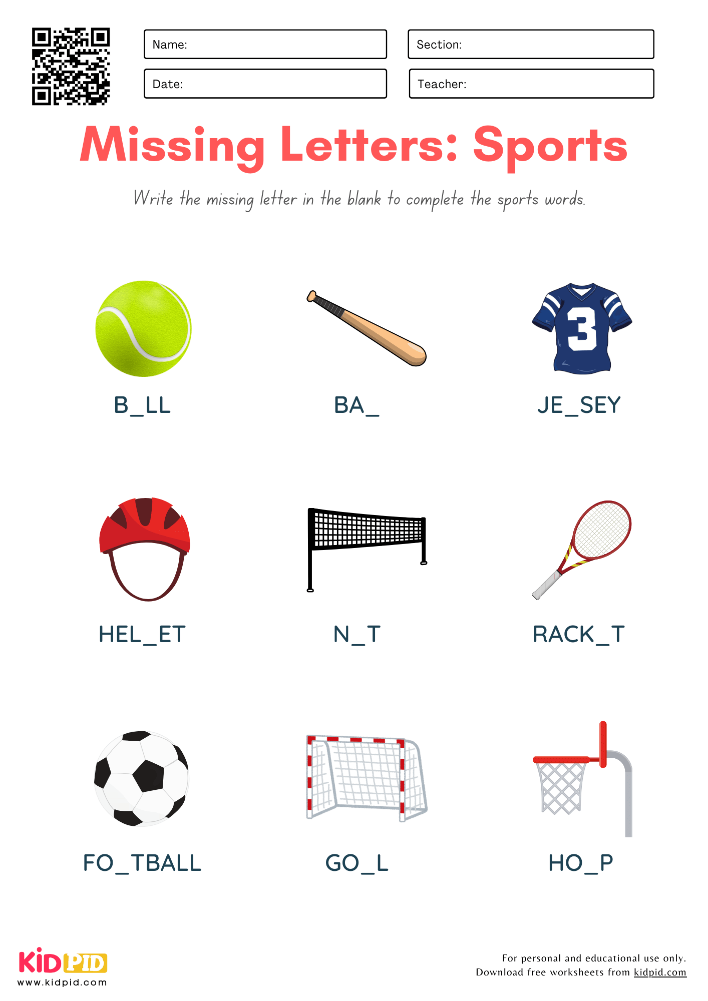 Missing Letters Spelling Worksheet For Grade 2 Kidpid