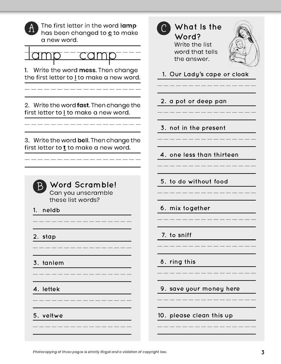 My Catholic Speller Level C Catholic Heritage Curricula