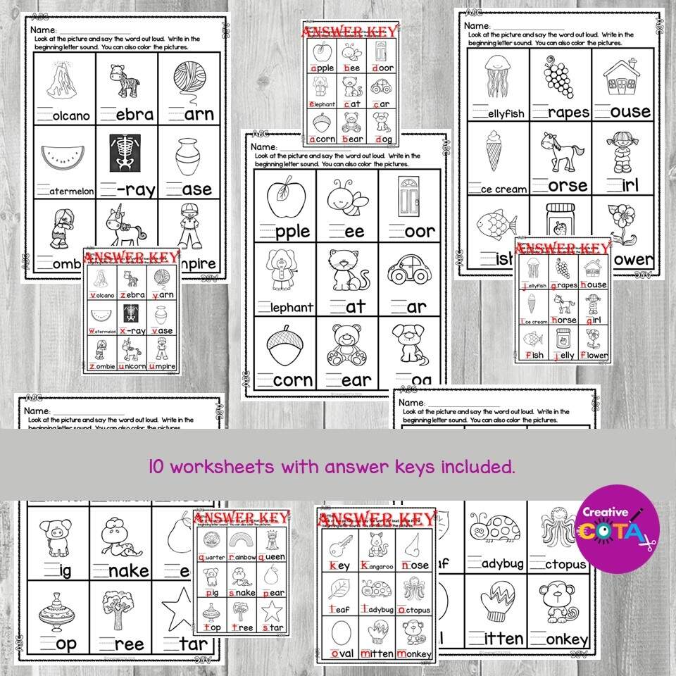 No Prep Kindergarten Literacy ABC Write The Beginning Sound Worksheets Made By Teachers No Prep Kindergarten Literacy ABC Write The Beginning Sound Worksheets Made By Teachers