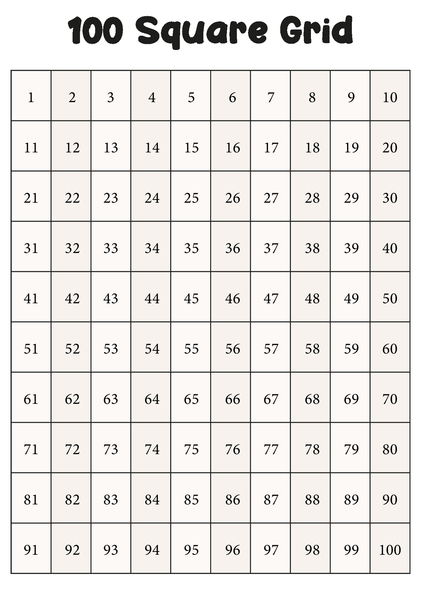 Number Grid 1 100 16 Free PDF Printables Printablee Number Grid 1 100 16 Free PDF Printables Printablee