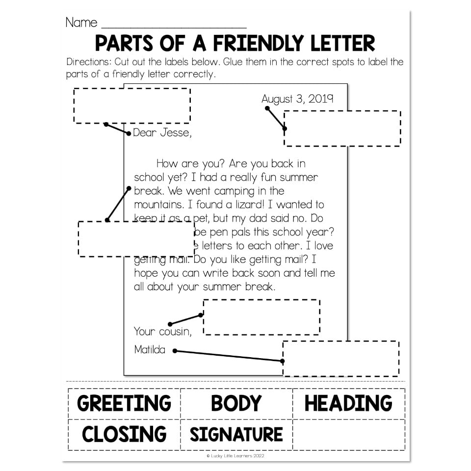 Pen Pal Pack Parts Of A Letter Lucky Little Learners Worksheets Library Pen Pal Pack Parts Of A Letter Lucky Little Learners Worksheets Library