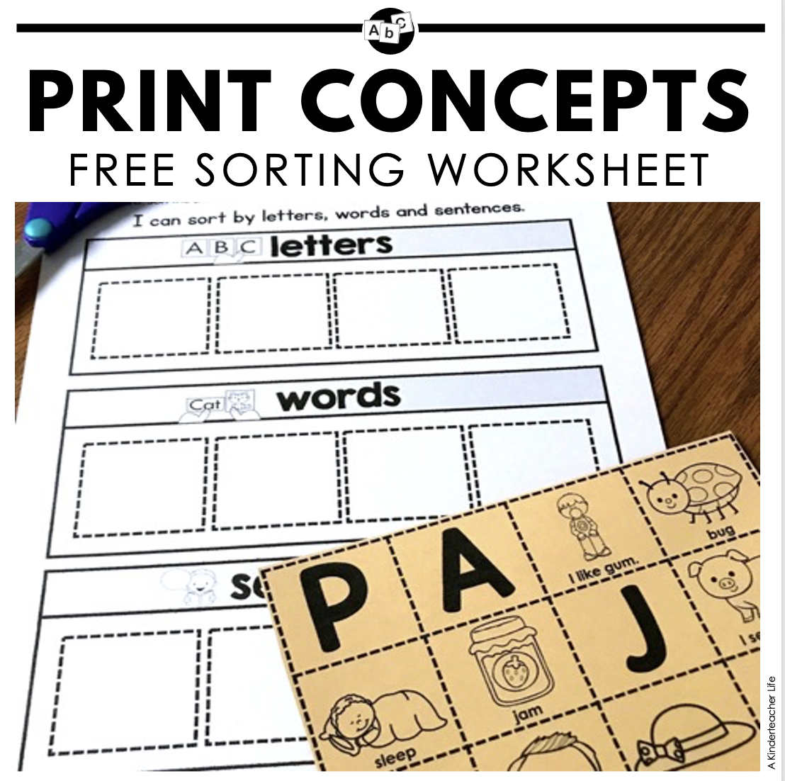 Print Concepts Sort Worksheets A Kinderteacher Life