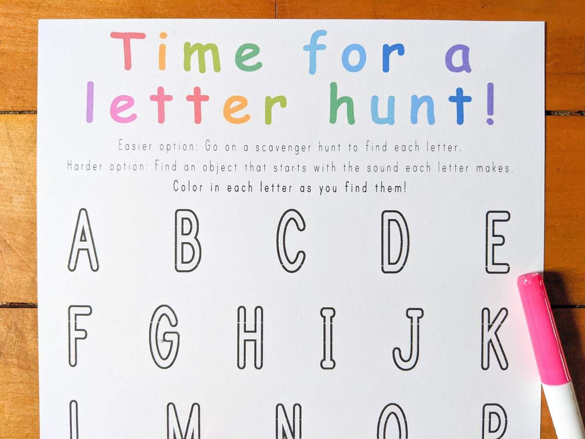 Printable Letter Hunt Activity Preschool Scavenger Hunt Toddler Learning Game Educational Activity Phonics Printable For Kids Etsy