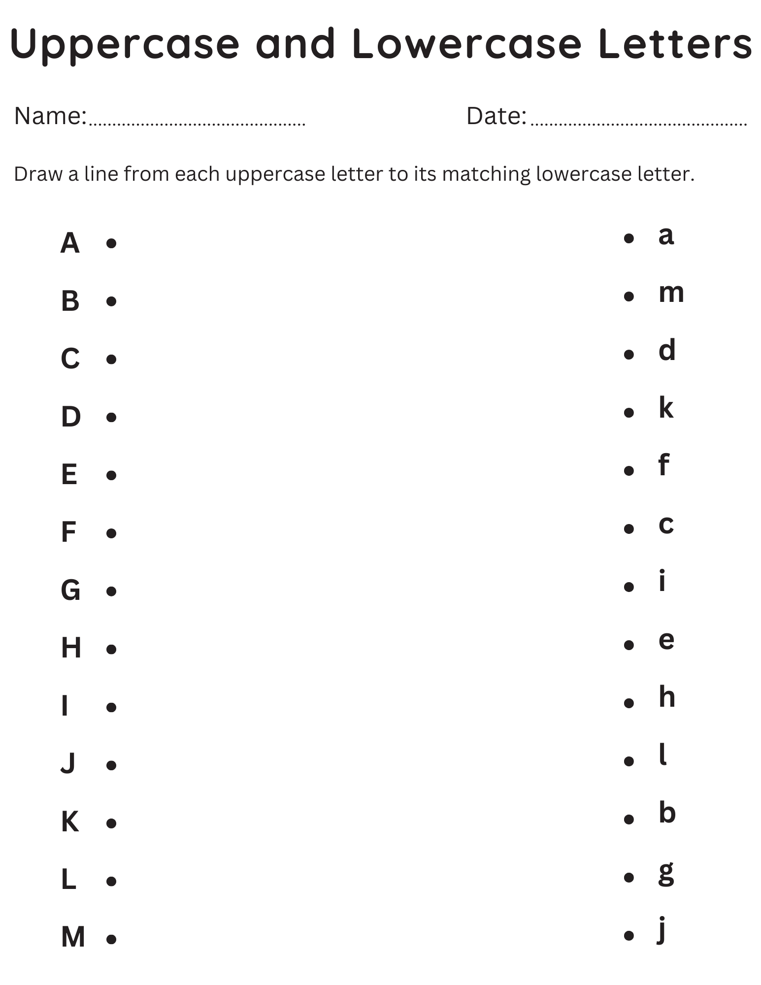Upper Case And Lower Case Letters Free Worksheet For Kids Worksheets Library