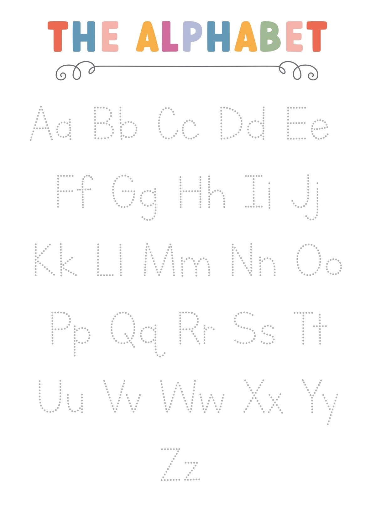 Printable Pre K Alphabet Tracing Worksheet Alphabet Practice Back To School Practice Worksheet Etsy