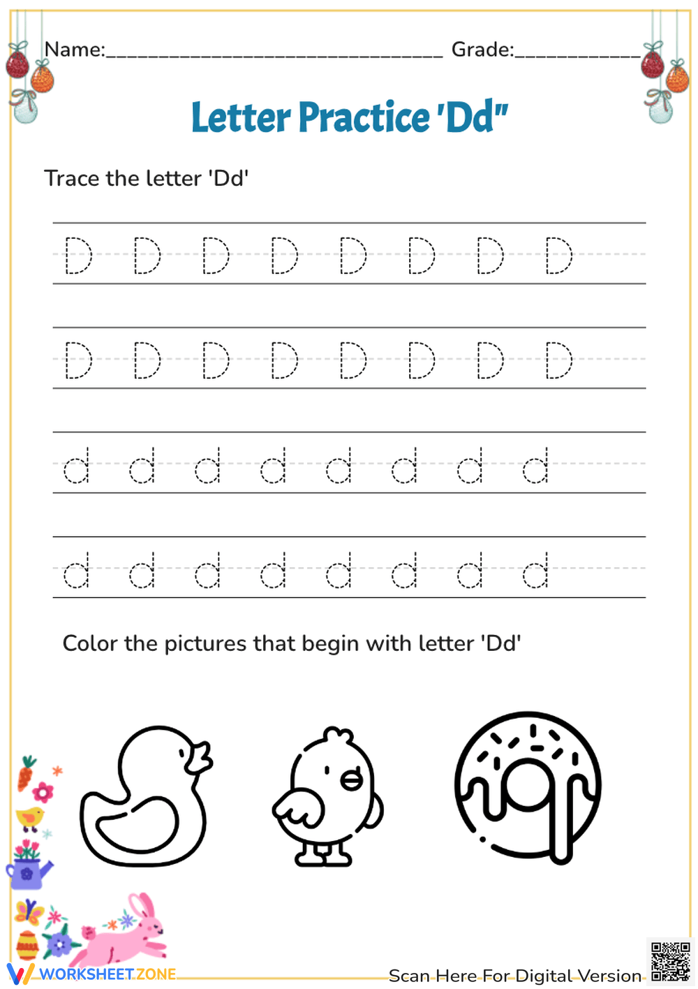 Printable The Letter D Worksheets