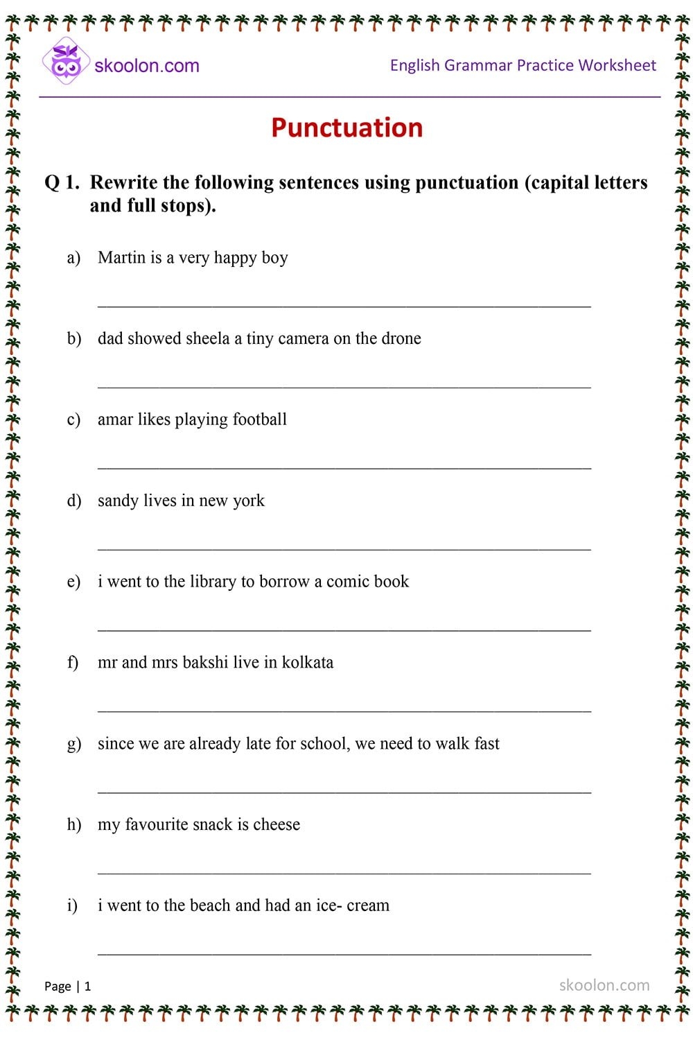 Punctuation Capital Letters And Full Stops Skoolon Worksheets Library Punctuation Capital Letters And Full Stops Skoolon Worksheets Library