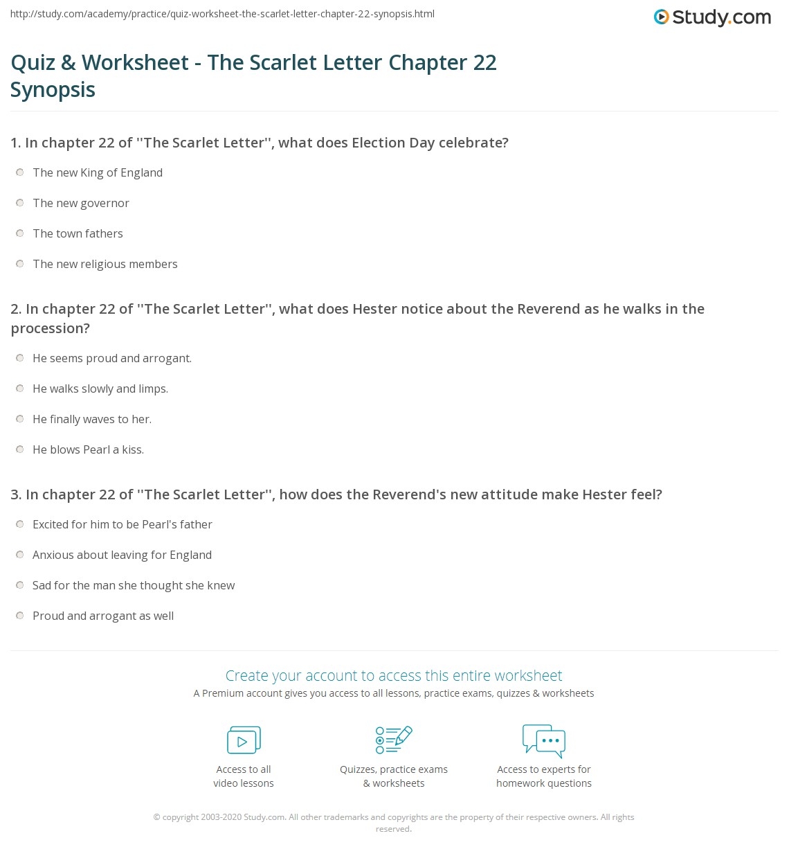 Quiz Worksheet The Scarlet Letter Chapter 22 Synopsis Study Quiz Worksheet The Scarlet Letter Chapter 22 Synopsis Study